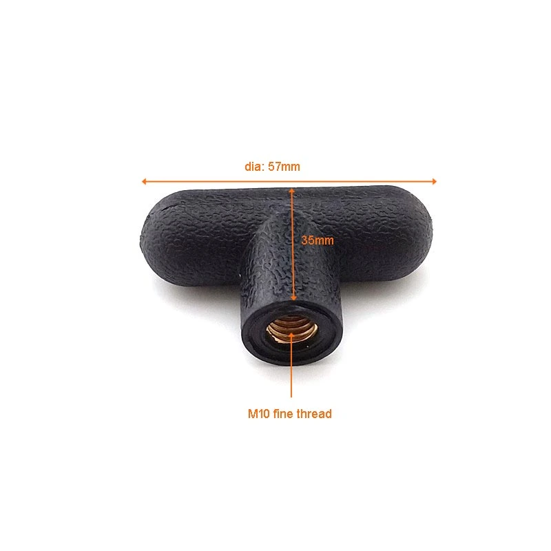 T- Handle knob for selector pin dia 57mm,M8 (5/16")  M10, 3/8" fine thread  #7660