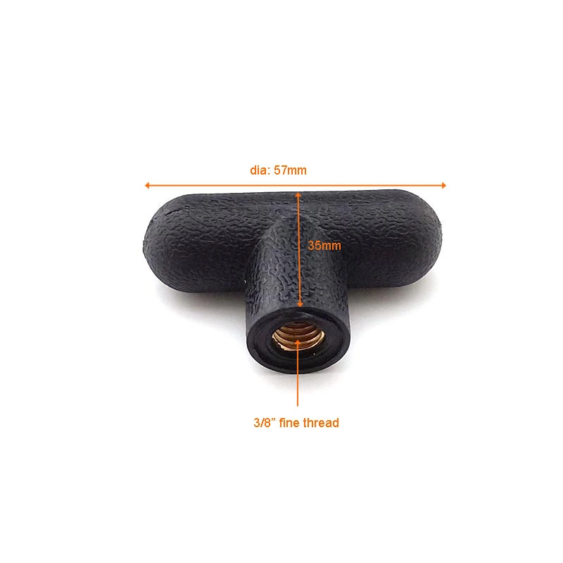 T- Handle knob for selector pin dia 57mm,M8 (5/16")  M10, 3/8" fine thread  #7660