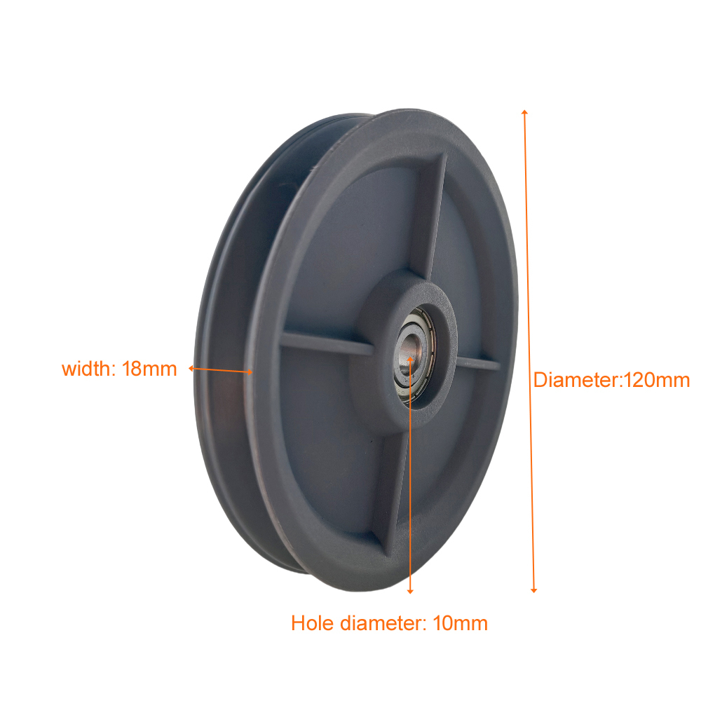 4-3/4" 120mm Nylon pulley with M10 hole compatible with Technogym,Grey #7750