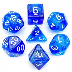 Blue&Blue Glitter Dice （White font）