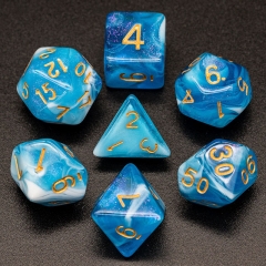 Blue&White Glitter Dice