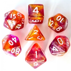 Purple&Orange Glitter Dice （White font）