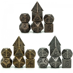 Barrel Copper Ancient Metal Dice（Dragon Font）with Metal Box