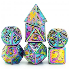 Colorful Enamel Metal Dice(Clouds Dragon) with Metal Box