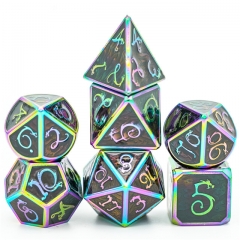 Raibow Grey Enamel Metal Dice(Clouds Dragon)