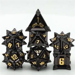 Black with Golden Font Metal dice(Pinwheel) with Metal Box