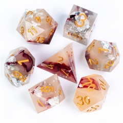 Bloodshot Silver Foil Dice(Sharp handmade)