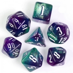 Purple&Blue&Green Glitter Dice