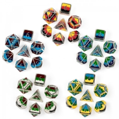 Silver Plating Three Powder Color Metal dice（Enamel）