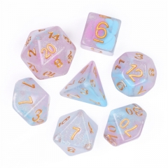 Pink&Blue Swirl Shimmer Dice for DND RPG MTG