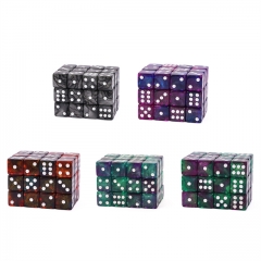 Double Color Glitter D6 Pip Dice(16mm)