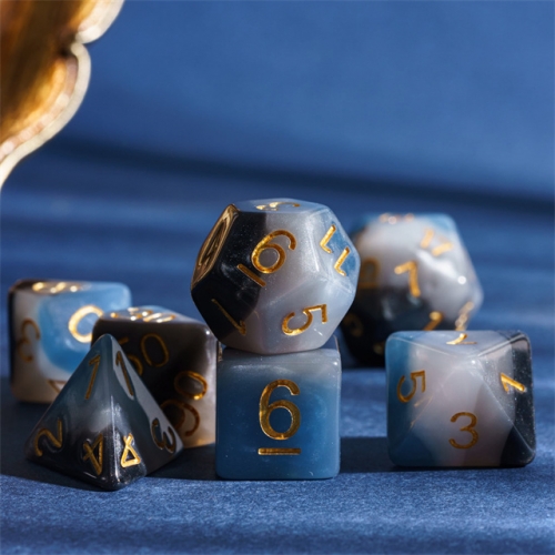 UDIXI 7-Piece DND Dice Set – Double-Layer Blue & Green Polyhedral Dice For Dungeons & Dragons, RPG, MTG & Tabletop Games