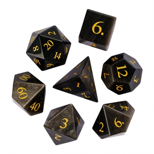 Natural Silver Obsidian Dice