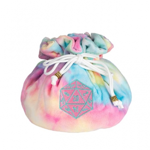 Rainbow Flannel Drawstring Dice Bag