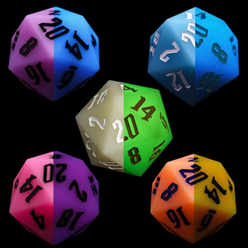 Silicone 55mm D20 Dice（Glow in the Dark）