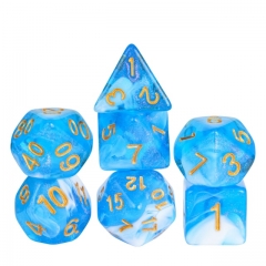 Blue&White Glitter Dice