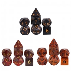 Bright Surface Wood Dice with Metal Box