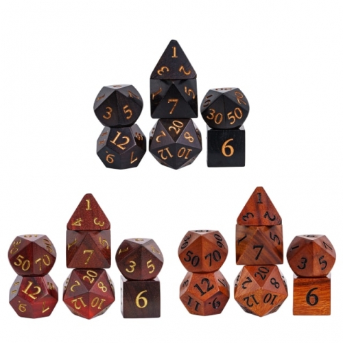 Bright Surface Wood Dice with Metal Box