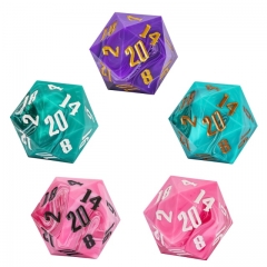 Acrylic Swirl 55mm D20 Dice