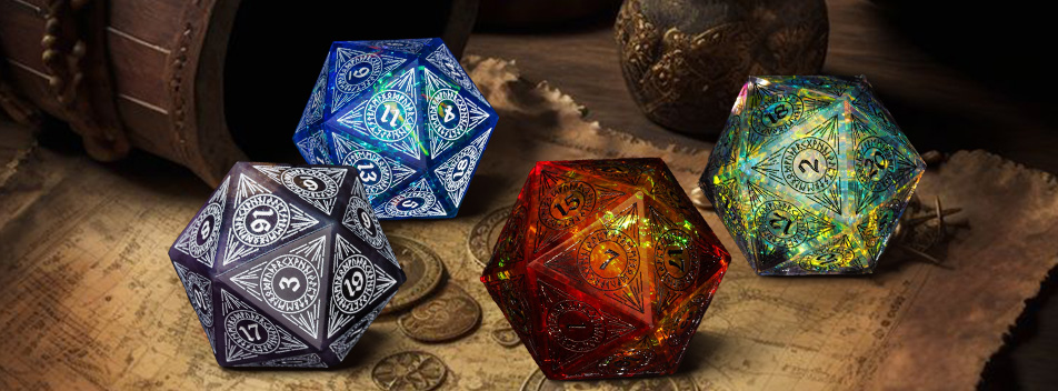 Handmade 33mm D20 Pattern Dice