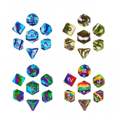 Silicone Color Mixing Dice 7-Piece Set (Corner Cut)