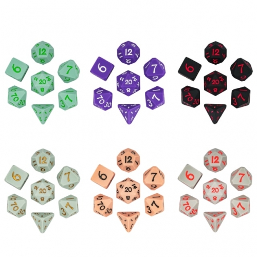 Silicone Dice 7-Piece Set (Corner Cut)