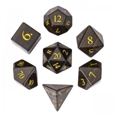 Black Wood Grain Gemstone Dice