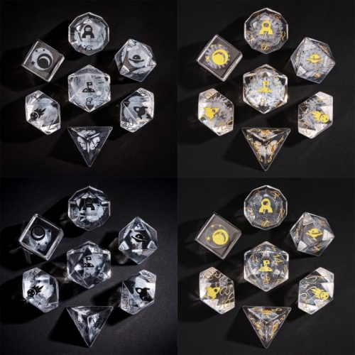 3D Laser  Transparent Glass Pattern Dice