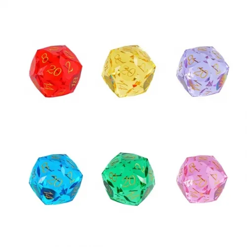 30mm D20 Glass Dice  (Brick Veneer)