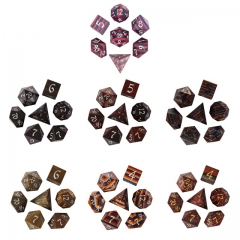 Striped Wooden Dice with Metal Box