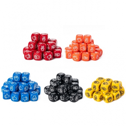 Acrylic Gesture Pattern Dice (20mm D6)