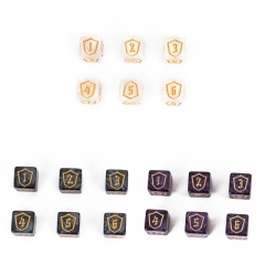 Acrylic Shield Pattern Dice (16mm D6)