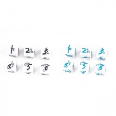 16mm D6 Acrylic Pattern Dice (Handmade Carved and Painted)