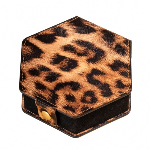 Leather&Flannel Box for DND Dice (Leopard Print)