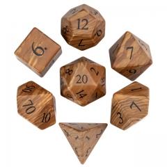 Natural Yellow Wood Grain Stone Dice