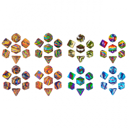 Silicone Color Mixing Dice 7-Piece Set (Corner Cut)