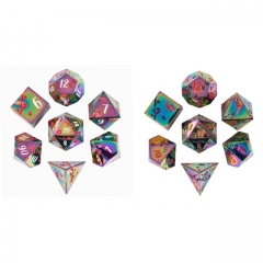 Rainbow Metal Dice (Plum Blossom)