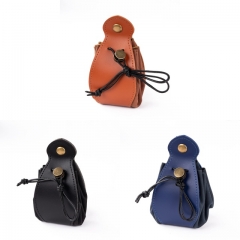 Drawstring Leather Dice Bag