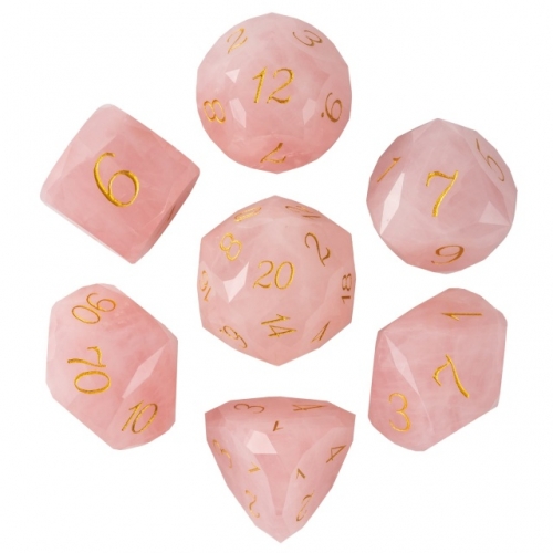Pink Cat Eye Gemstone Dice (Brick Veneer)