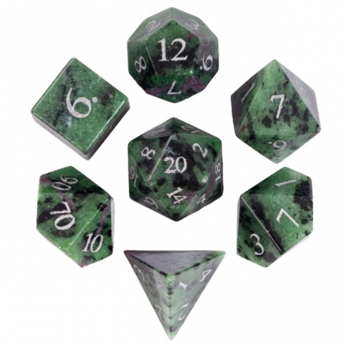 Natural Ruby‑Zoisite Stone Dice
