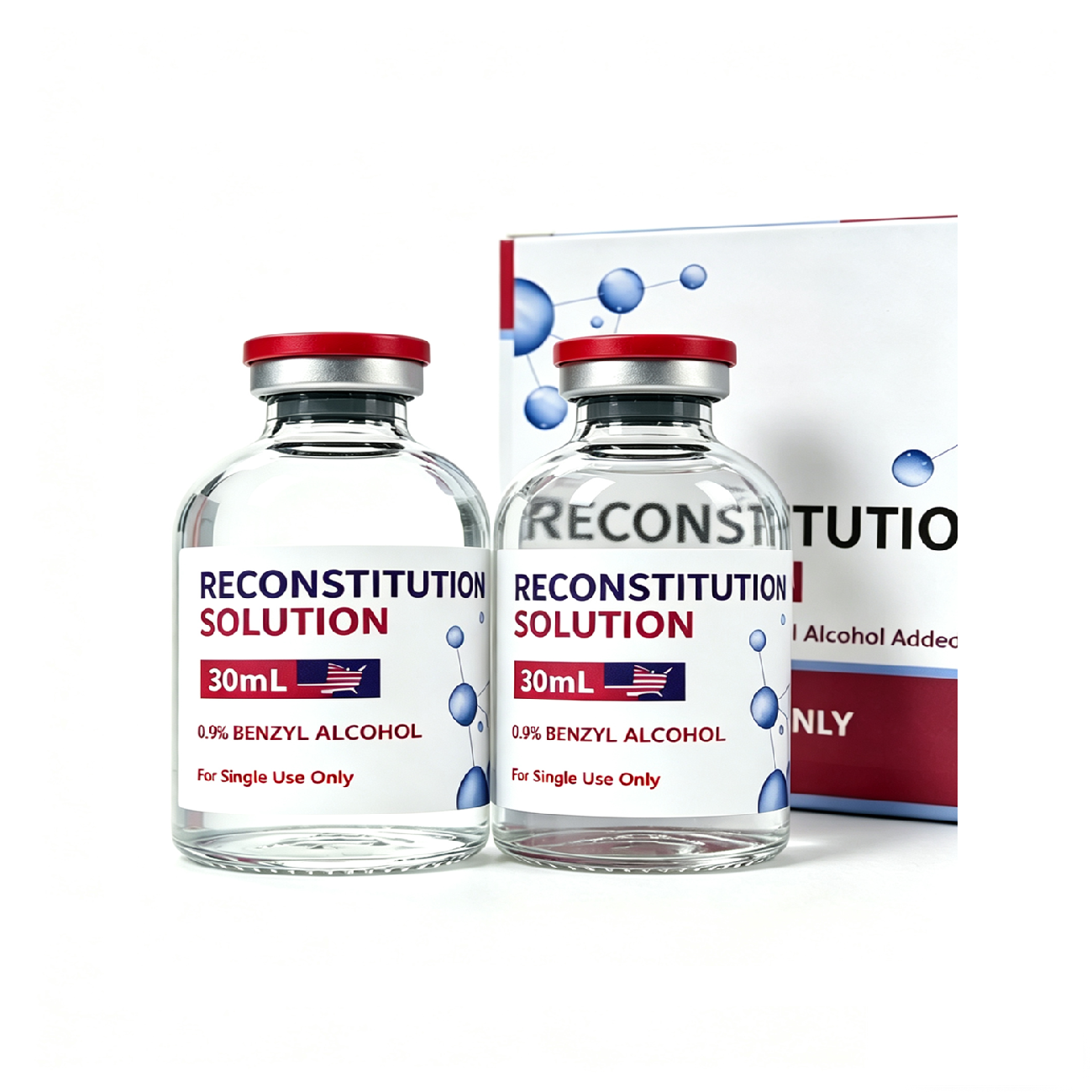 2 Pack 30mL in Bottle, Clear Glass Vials