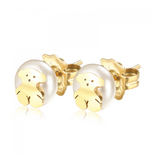Pendientes Oso De Oro Con Diamantes Creados En Laboratorio Lili