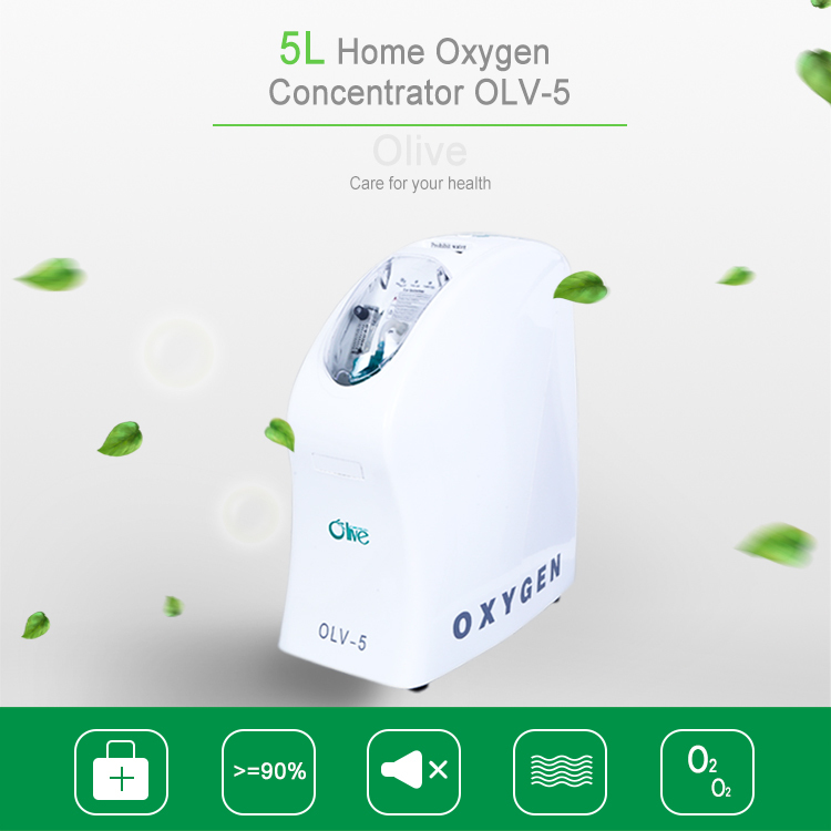 OLV-5W Olive Concentrador de oxígeno con batería de 5 litros de bajo consumo para embarazadas