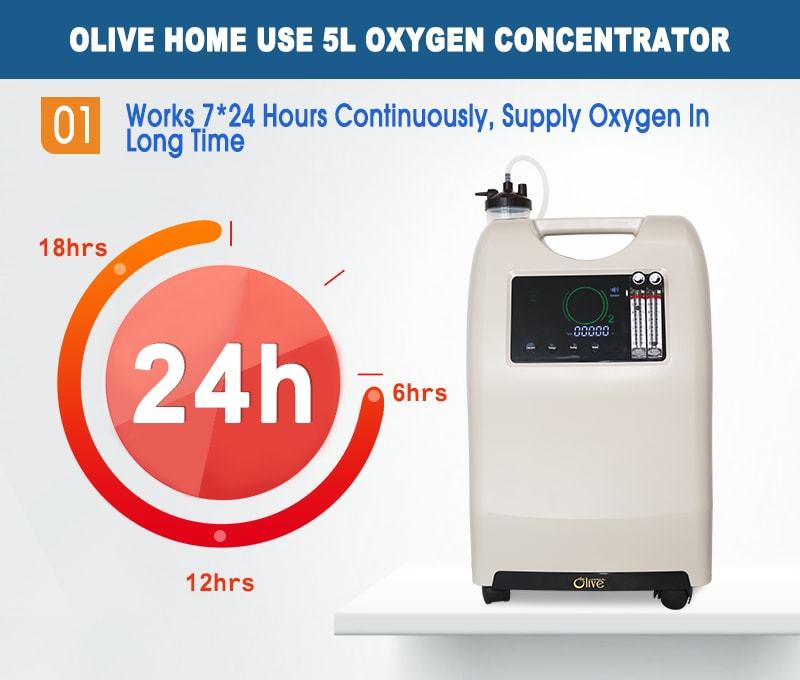Olive 10L (OLV-10) - Venta al por mayor Olive Best New Design 10l Uso de 2 personas Medidor de flujo dual Concentrador de generador de oxígeno médico para la salud
