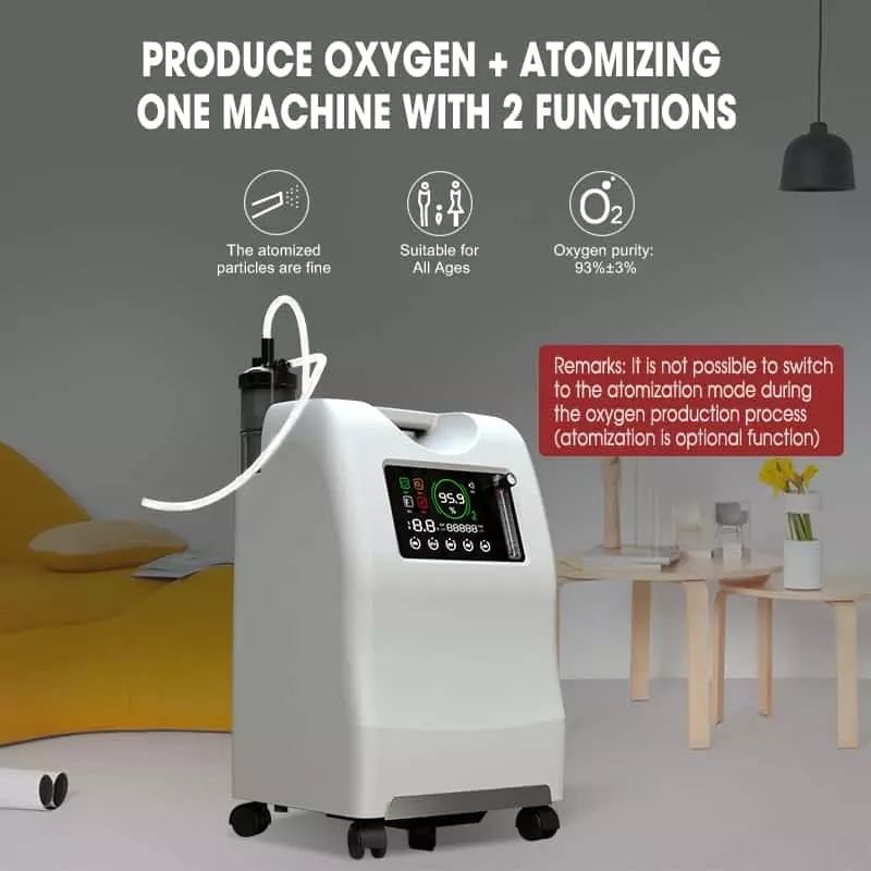 OLV-10 - Concentrador de oxígeno medicinal de alta pureza y flujo de aire estable 10 l