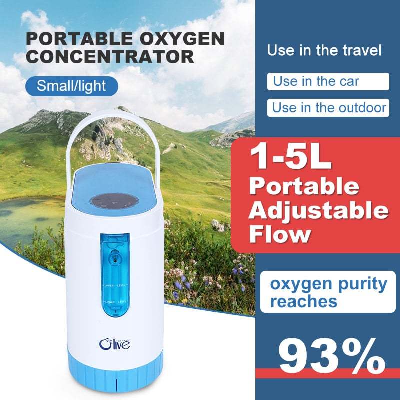 Concentrador de Oxígeno Portátil de Viaje de 5 Litros con Batería para el Cuidado de la Salud