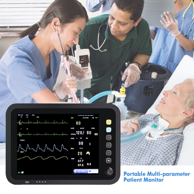 Monitor en el monitor del multiparámetro del sistema de los monitores Nibp de la supervisión del paciente del hospital