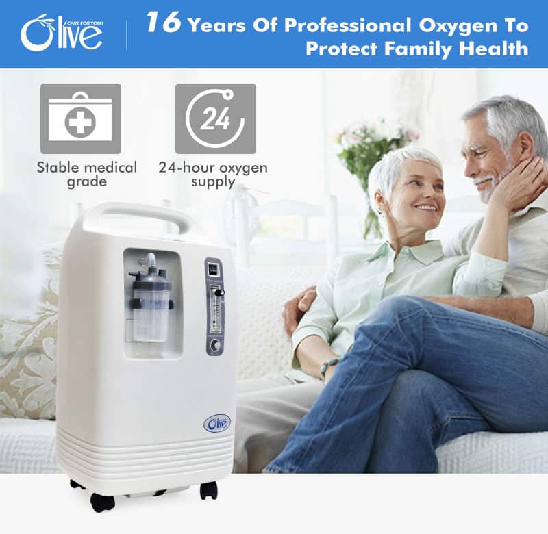 Olive - Wholesale Best 5-Liter Quiet Home Oxygen Concentrator with 96% Purity