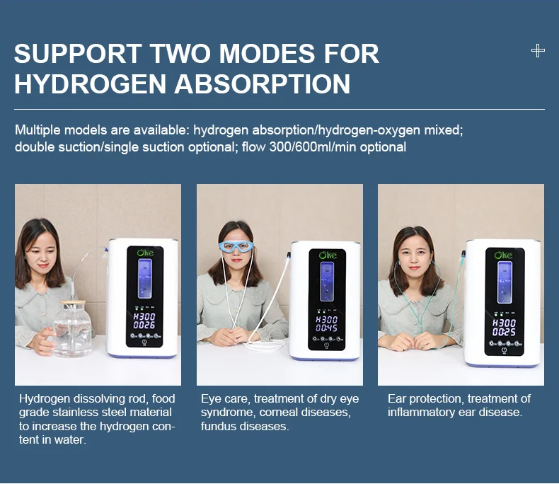 2024 Upgrade 600ML/ 900ML Olive Hydrogen Therapy Machine Hydrogen Inhaler H2 Inhalation Machine
