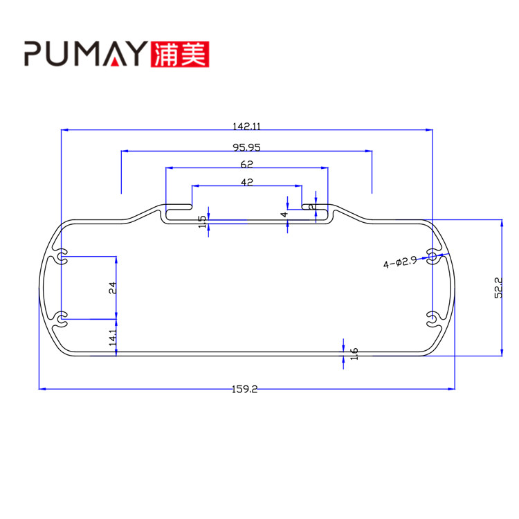 AT070 159*58-L mm aluminum electronic box for power supply